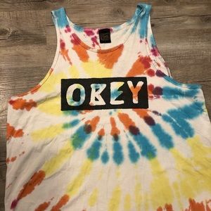 Obey Tie Dye Tank Top Size Large